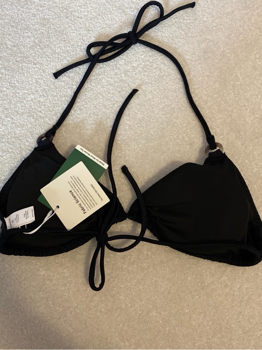 Black Ribbed Bikini Top - Picture 3 of 5